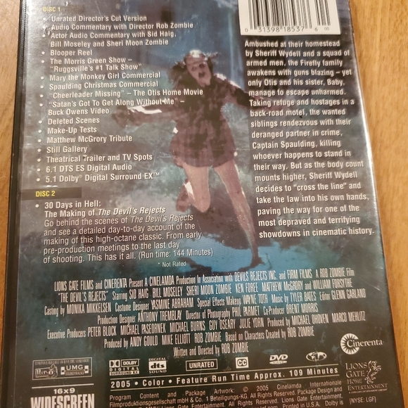 The Devil's Rejects DVD 2005 Unrated Full Screen 2-Disc Director Cut Rob Zombie - Picture 2 of 5